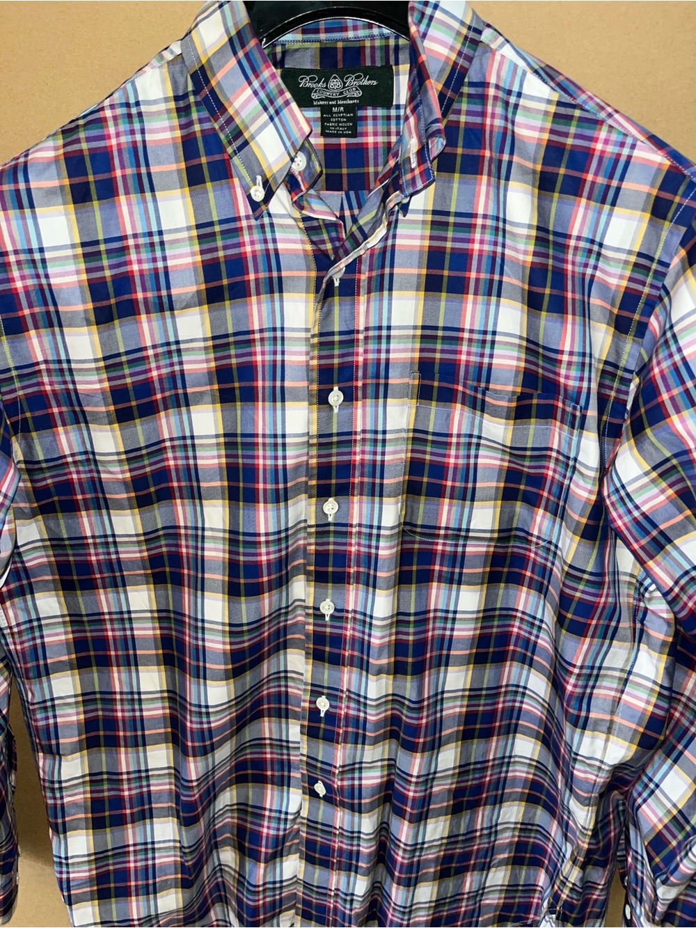 Brooks Brothers Country Club Shirt Mens Medium M/R Makers Merchants L/S USA Made